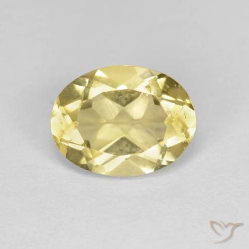 1.38ct طبيعي أصفر ترابى فاتح جولدن بيريل, بيضوي, قليلا جدا