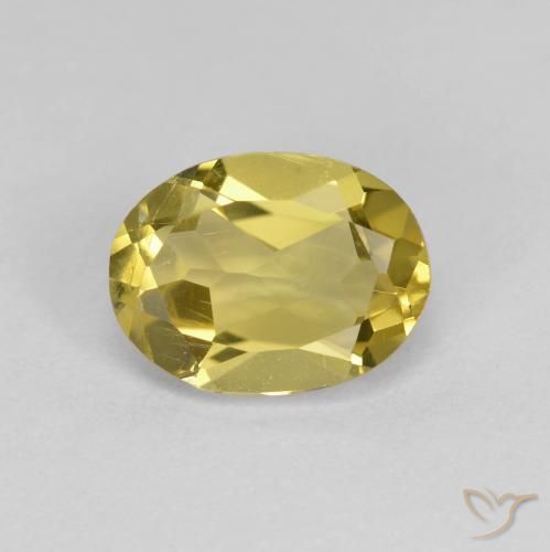1.25ct طبيعي أصفر متوسط جولدن بيريل, بيضوي, قليلا جدا