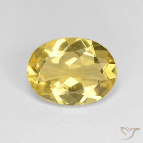 2.00ct طبيعي أصفر فاتح جولدن بيريل, بيضوي, VVS-VS