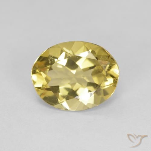 2.08ct طبيعي أصفر فاتح جولدن بيريل, بيضوي, VVS-VS