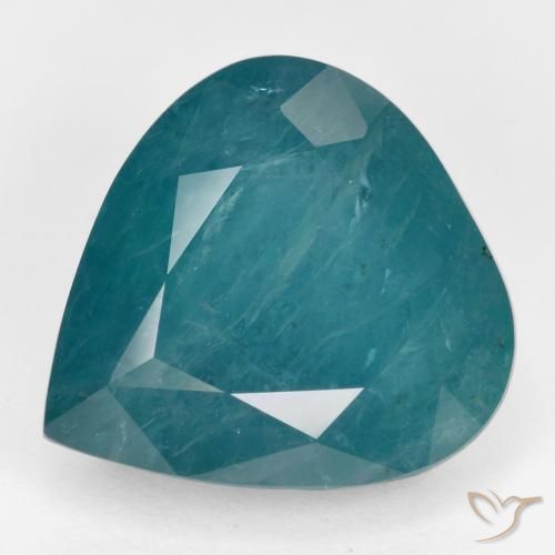17.33ct طبيعي أخضر أزرق لامع غرانديديريت, شكل الكمثرى, SI