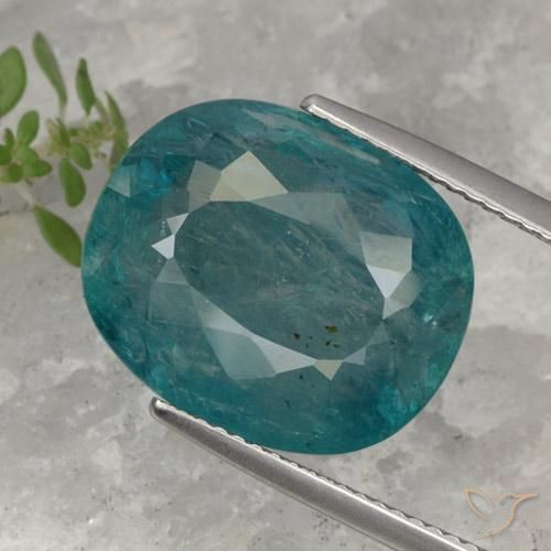 13.98ct طبيعي أخضر أزرق متوسط غرانديديريت, بيضوي, SI