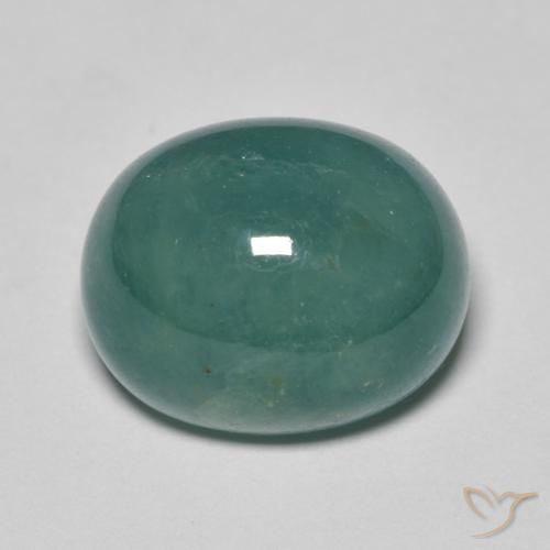 11.74ct طبيعي أزرق أخضر غرانديديريت, بيضوي, نصف شفاف