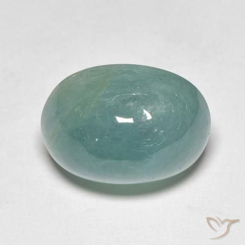 9.75ct طبيعي ازرق مخضر غرانديديريت, بيضوي, نصف شفاف