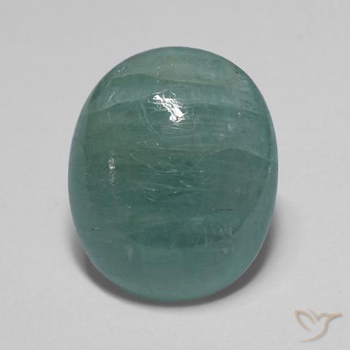 11.77ct طبيعي فيروز غرانديديريت, بيضوي, نصف شفاف