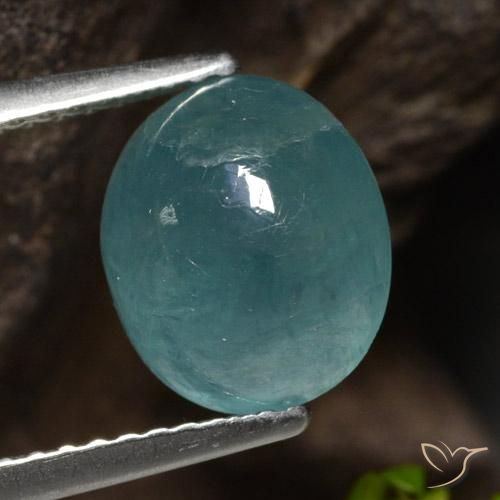 3.09ct طبيعي أخضر أزرق غرانديديريت, بيضوي, نصف شفاف