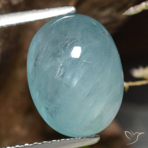 4.58ct طبيعي أخضر أزرق فاتح غرانديديريت, بيضوي, نصف شفاف