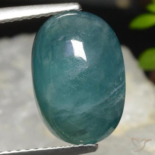 5.05ct طبيعي أخضر أزرق غرانديديريت, بيضوي, نصف شفاف