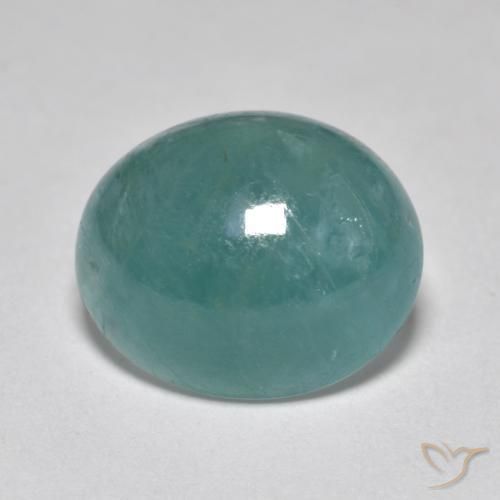 4.89ct طبيعي ازرق مخضر غرانديديريت, بيضوي, نصف شفاف