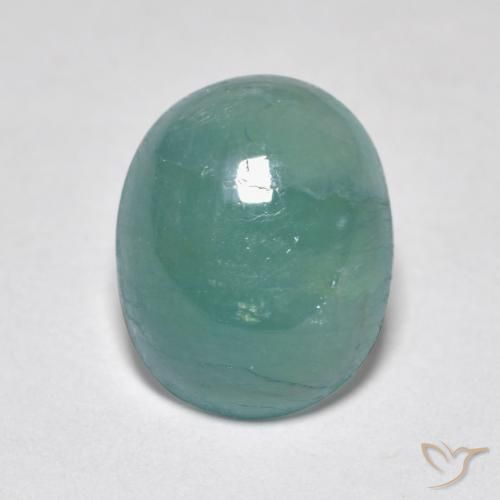 3.24ct طبيعي أزرق أخضر متوسط غرانديديريت, بيضوي, نصف شفاف