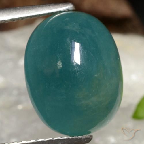 6.16ct طبيعي فيروز غرانديديريت, بيضوي, نصف شفاف