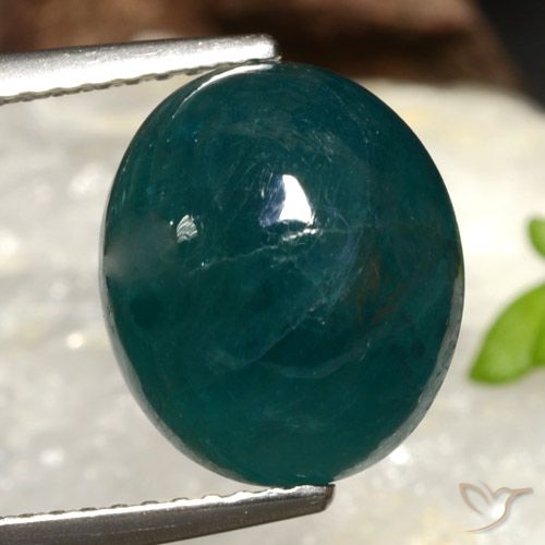 6.91ct طبيعي أزرق أخضر داكن غرانديديريت, بيضوي, نصف شفاف