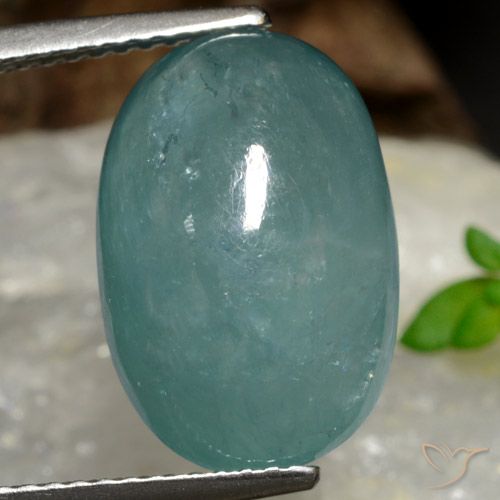 9.18ct طبيعي ازرق مخضر غرانديديريت, بيضوي, نصف شفاف