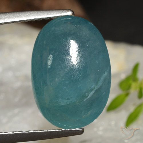 6.33ct طبيعي أخضر أزرق غرانديديريت, بيضوي, نصف شفاف