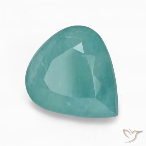 7.09ct طبيعي أخضر أزرق داكن غرانديديريت, شكل الكمثرى, I1