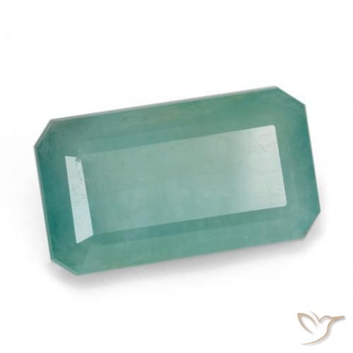 7.33ct طبيعي أزرق أخضر فاتح غرانديديريت, قص الزمرد, SI-I1