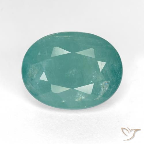 6.32ct طبيعي أزرق أخضر غرانديديريت, بيضوي, SI-I1