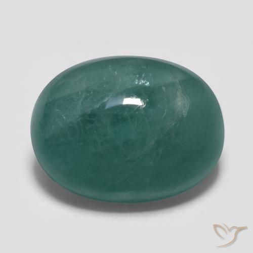 14.47ct طبيعي ازرق مخضر غرانديديريت, بيضوي, نصف شفاف