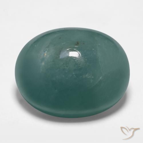 18.89ct طبيعي ازرق مخضر غرانديديريت, بيضوي, نصف شفاف