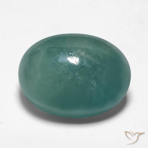 8.54ct طبيعي ازرق مخضر غرانديديريت, بيضوي, نصف شفاف