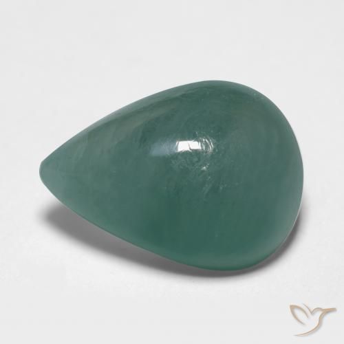 9.07ct طبيعي ازرق مخضر غرانديديريت, شكل الكمثرى, نصف شفاف
