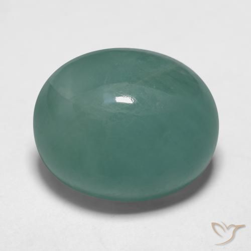 10.64ct طبيعي ازرق مخضر غرانديديريت, بيضوي, نصف شفاف