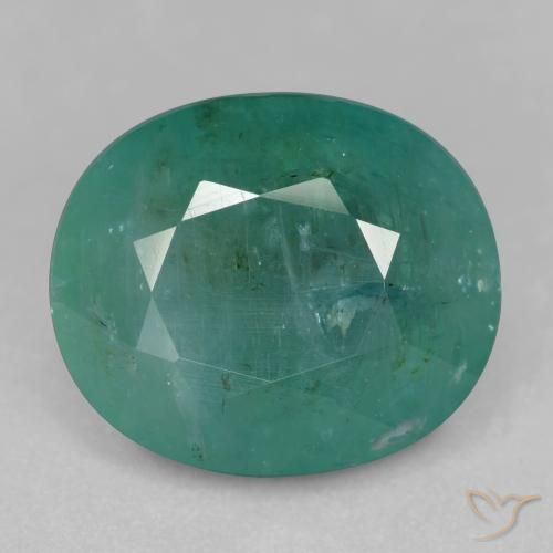 12.41ct طبيعي أزرق أخضر غرانديديريت, بيضوي, SI-I1