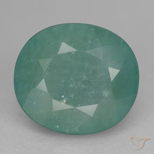 11.37ct طبيعي أزرق أخضر فاتح غرانديديريت, بيضوي, SI-I1
