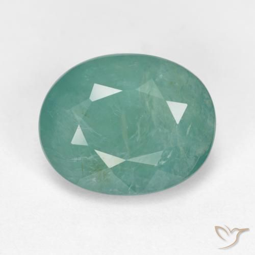 3.57ct طبيعي أخضر مزرق متوسط غرانديديريت, بيضوي, VS-SI