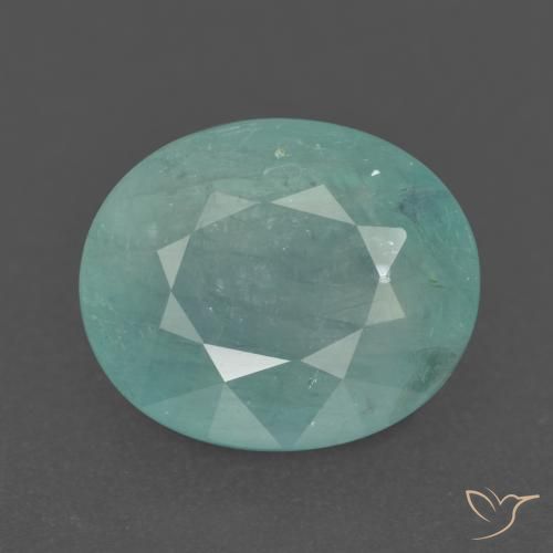 3.51ct طبيعي أخضر مزرق فاتح غرانديديريت, بيضوي, VS-SI