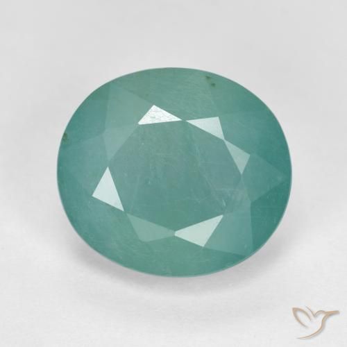 4.97ct طبيعي أزرق أخضر فاتح غرانديديريت, بيضوي, SI