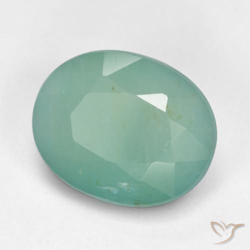 3.04ct طبيعي أخضر مزرق متوسط غرانديديريت, بيضوي, SI