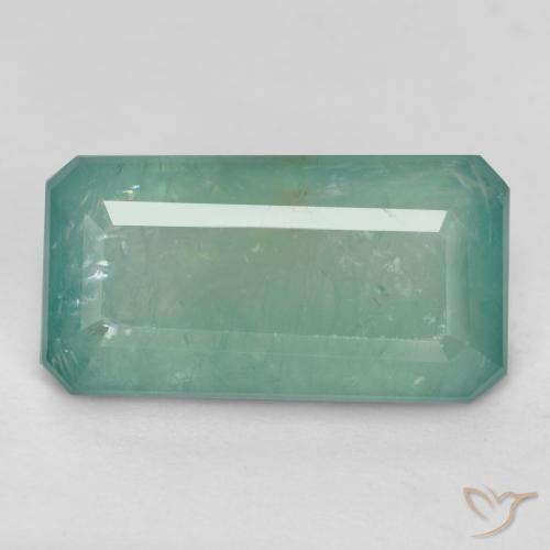 3.05ct طبيعي أخضر مزرق متوسط غرانديديريت, قص الزمرد, SI
