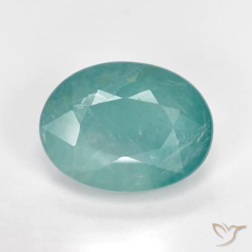 3.37ct طبيعي أزرق أخضر غرانديديريت, بيضوي, SI-I1