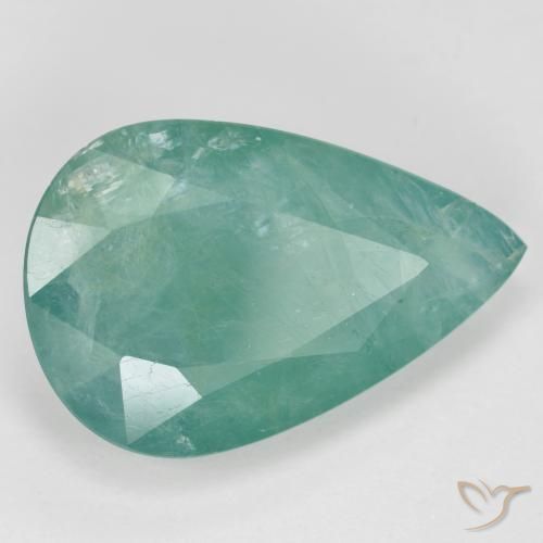 9.80ct طبيعي أخضر-أزرق باهت غرانديديريت, شكل الكمثرى, SI-I1