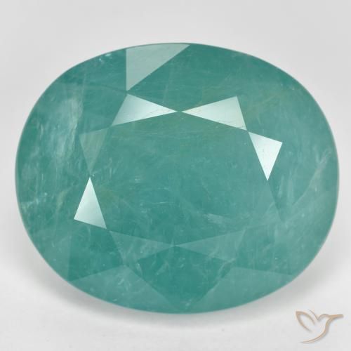14.98ct طبيعي ازرق مخضر غرانديديريت, بيضوي, SI-I1