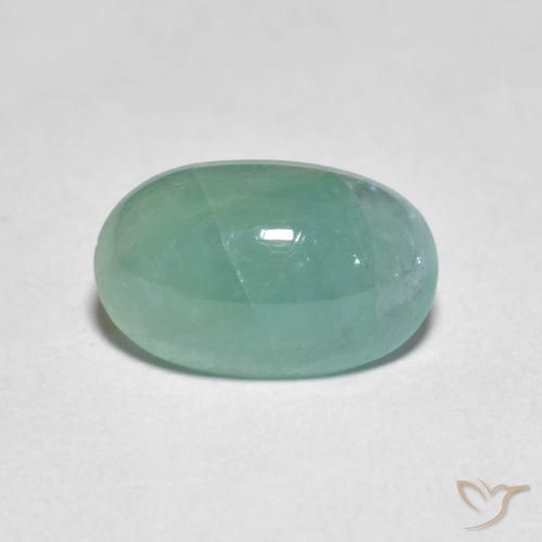 2.53ct طبيعي أخضر أزرق فاتح غرانديديريت, بيضوي, نصف شفاف