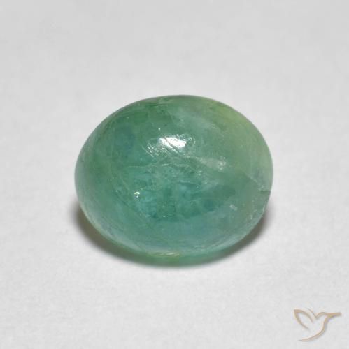 1.40ct طبيعي أخضر مزرق غرانديديريت, بيضوي, نصف شفاف