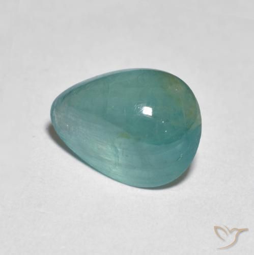 2.17ct طبيعي فيروز غرانديديريت, شكل الكمثرى, نصف شفاف