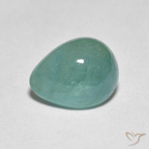 2.12ct طبيعي أخضر مزرق غرانديديريت, شكل الكمثرى, نصف شفاف