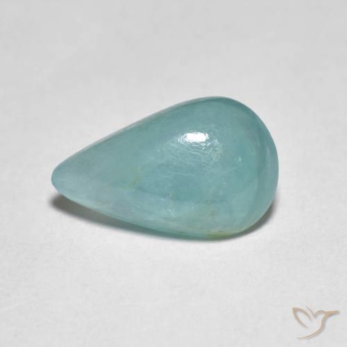 2.76ct طبيعي أخضر-أزرق باهت غرانديديريت, شكل الكمثرى, نصف شفاف