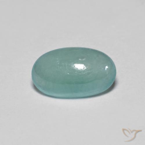 1.07ct طبيعي أخضر مزرق فاتح غرانديديريت, بيضوي, نصف شفاف