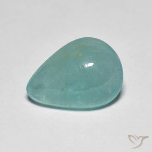 2.85ct طبيعي أخضر-أزرق باهت غرانديديريت, شكل الكمثرى, نصف شفاف