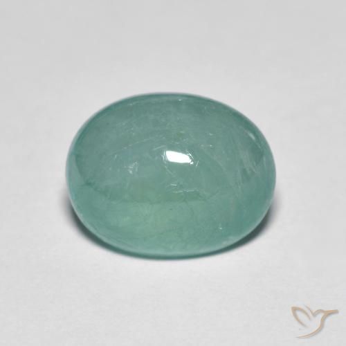 2.88ct طبيعي أخضر مزرق فاتح غرانديديريت, بيضوي, نصف شفاف