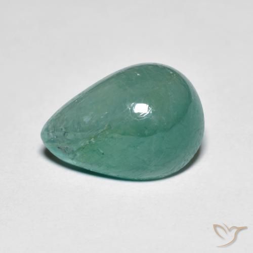 4.13ct طبيعي ازرق مخضر غرانديديريت, شكل الكمثرى, نصف شفاف