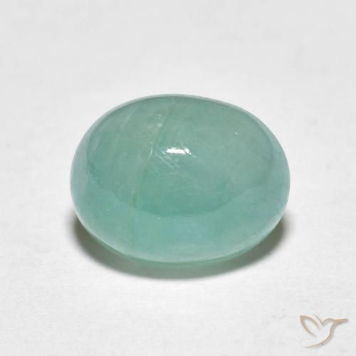 3.11ct طبيعي أخضر مزرق فاتح غرانديديريت, بيضوي, نصف شفاف