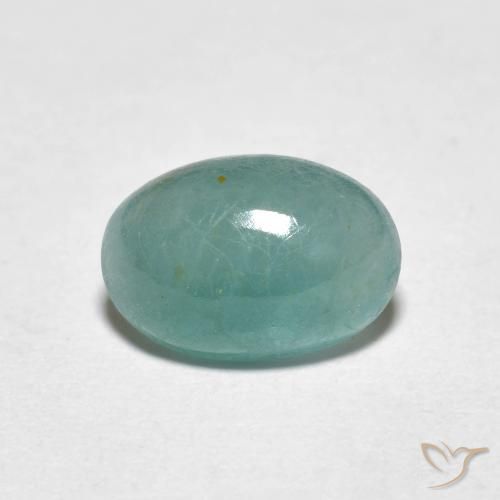 1.64ct طبيعي أخضر أزرق فاتح غرانديديريت, بيضوي, نصف شفاف