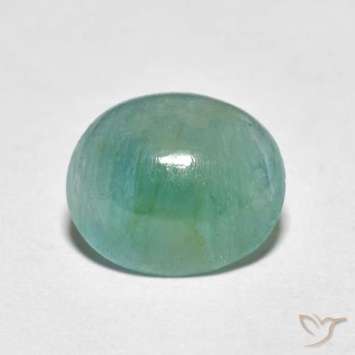 2.98ct طبيعي درجة لون الأزرق الأخضر غرانديديريت, بيضوي, نصف شفاف