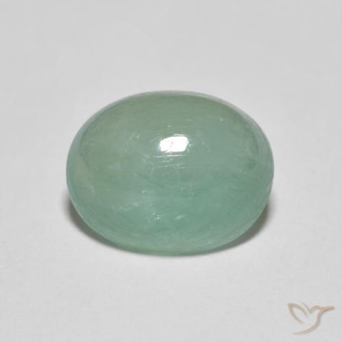 3.37ct طبيعي أزرق أخضر غرانديديريت, بيضوي, نصف شفاف