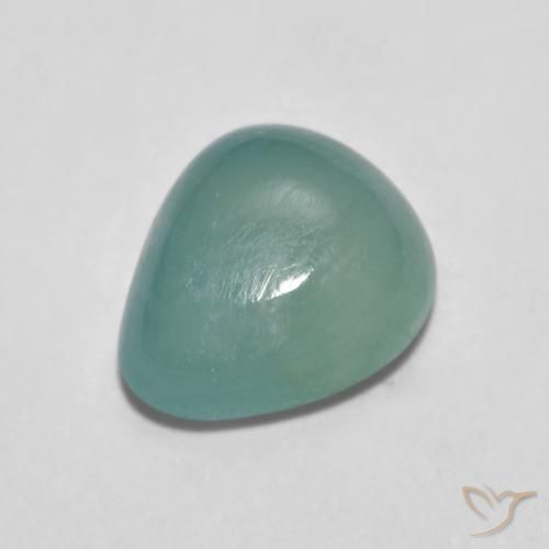 2.09ct طبيعي أخضر مزرق فاتح غرانديديريت, شكل الكمثرى, نصف شفاف